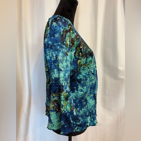Pleats Collection multicolored tank top & matching 3/4 sleeve jacket size M NWT - Picture 5 of 10